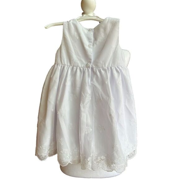 Katie M. Girls’ Sleeveless Formal White Dress With Bow Size 3T - Picture 4 of 5